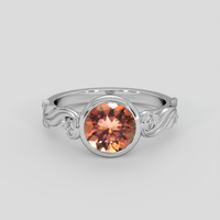 1.47 Ct. Brownish Orange Zircon Ring, 18K White Gold 1