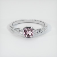 1.13 Ct. Pink Sapphire Ring, 18K White Gold 1