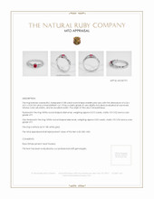 Ruby Ring 0.38 Ct., 18K White Gold Appraisal