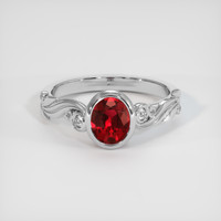 1.06 Ct. Ruby Ring, 18K White Gold 1
