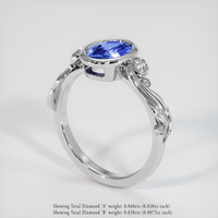 1.31 Ct. Bi Color Sapphire Ring, 18K White Gold 2