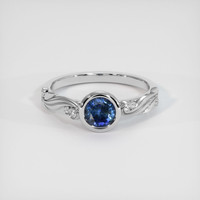 0.76 Ct. Sapphire Ring, 18K White Gold 1