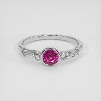 1.22 Ct. Pink Sapphire Ring, 18K White Gold 1