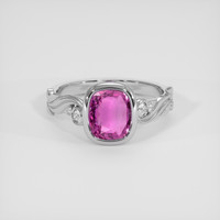 1.94 Ct. Purplish Pink Sapphire Ring, 18K White Gold 1