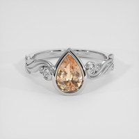 1.38 Ct. Padparadscha Sapphire Ring, 18K White Gold 1