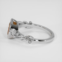 1.38 Ct. Padparadscha Sapphire Ring, 18K White Gold 4