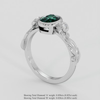 1.48 Ct. Bluish Green Sapphire Ring, 18K White Gold 2
