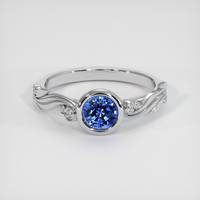 0.78 Ct. Blue Sapphire Ring, 18K White Gold 1