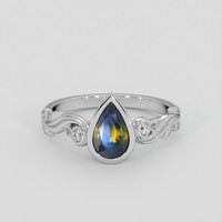 1.07 Ct. Bi Color / Parti Sapphire Ring, 18K White Gold 1