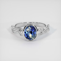 2.01 Ct. Bi Color Sapphire Ring, 18K White Gold 1
