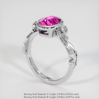 2.10 Ct. Pink Sapphire Ring, 18K White Gold 2