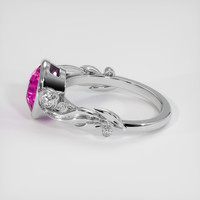 2.10 Ct. Pink Sapphire Ring, 18K White Gold 4