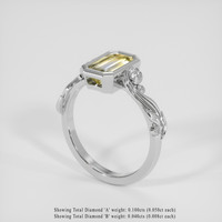 2.21 Ct. Bi Color Sapphire Ring, 18K White Gold 2