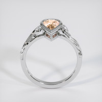 1.13 Ct. Peach Sapphire Ring, 18K White Gold 3