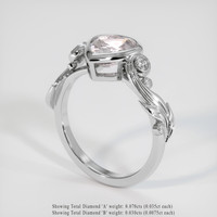 2.05 Ct. Peach Sapphire Ring, 18K White Gold 2