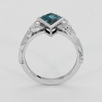 2.11 Ct. Greenish Blue Sapphire Ring, 18K White Gold 3