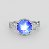 4.80 Ct. Blue Sapphire Ring, 18K White Gold 1