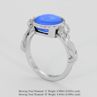 4.80 Ct. Blue Sapphire Ring, 18K White Gold 2