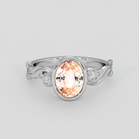 2.25 Ct. Padparadscha Sapphire Ring, 18K White Gold 1