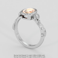 2.25 Ct. Padparadscha Sapphire Ring, 18K White Gold 2