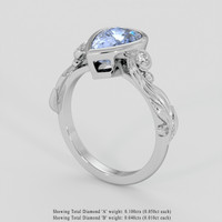 2.71 Ct. Blue Sapphire Ring, 18K White Gold 2