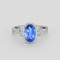 2.44 Ct. Blue Sapphire Ring, 18K White Gold 1