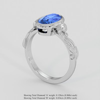 2.44 Ct. Blue Sapphire Ring, 18K White Gold 2