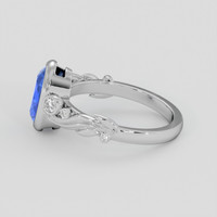 2.44 Ct. Blue Sapphire Ring, 18K White Gold 4