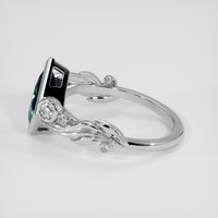 1.57 Ct. Greenish Blue Sapphire Ring, 18K White Gold 2