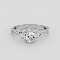 0.97 Ct. White Sapphire Ring, 18K White Gold 1