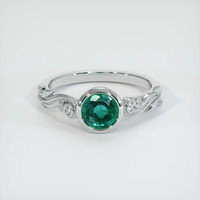 0.93 Ct. Emerald Ring, 18K White Gold 1