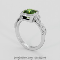 2.53 Ct. Green Sapphire Ring, 18K White Gold 2