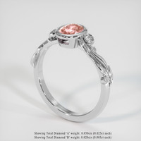 1.18 Ct. Padparadscha Sapphire Ring, 18K White Gold 2