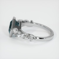2.40 Ct. Bluish Green Sapphire Ring, 18K White Gold 4
