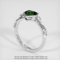 1.44 Ct. Green Sapphire Ring, 18K White Gold 2
