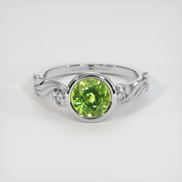 2.94 Ct. Green Sapphire Ring, 18K White Gold 1