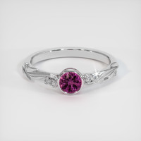 0.45 Ct. Pinkish Purple Sapphire Ring, 18K White Gold 1