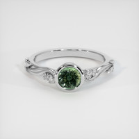 0.71 Ct. Sapphire Ring, 18K White Gold 1