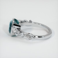 4.50 Ct. Bluish Green Sapphire Ring, 18K White Gold 4