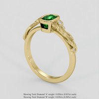 1.01 Ct. Tsavorite Garnet Ring, 10K Yellow Gold 2