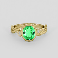 1.95 Ct. Green Paraiba Tourmaline Ring, 10K Yellow Gold 1