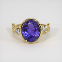 4.42 Ct. Violet Tanzanite Ring, 10K Yellow Gold 1