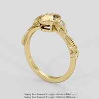 1.02 Ct. Padparadscha Sapphire Ring, 10K Yellow Gold 2