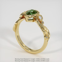 1.14 Ct. Green Sapphire Ring, 10K Yellow Gold 2