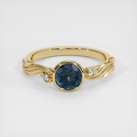 1.56 Ct. Greenish Blue Sapphire Ring, 14K Yellow Gold 1