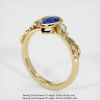 0.58 Ct. Blue Sapphire Ring, 14K Yellow Gold 2