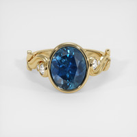 3.67 Ct. Sapphire Ring, 14K Yellow Gold 1