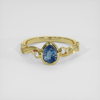 1.12 Ct. Blue Sapphire Ring, 14K Yellow Gold 1