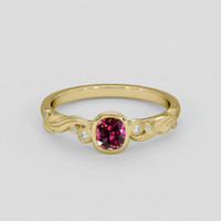 0.57 Ct. Pink Sapphire Ring, 14K Yellow Gold 1