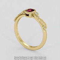 0.57 Ct. Pink Sapphire Ring, 14K Yellow Gold 2
